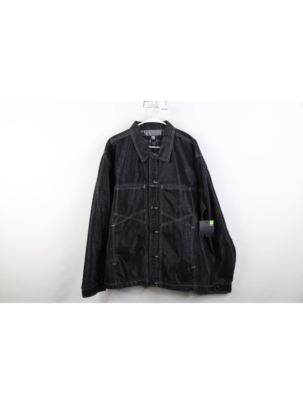 Deadstock Vtg 90s Marithe Francois Girbaud Mens XL Metallic Denim Trucker Jacket